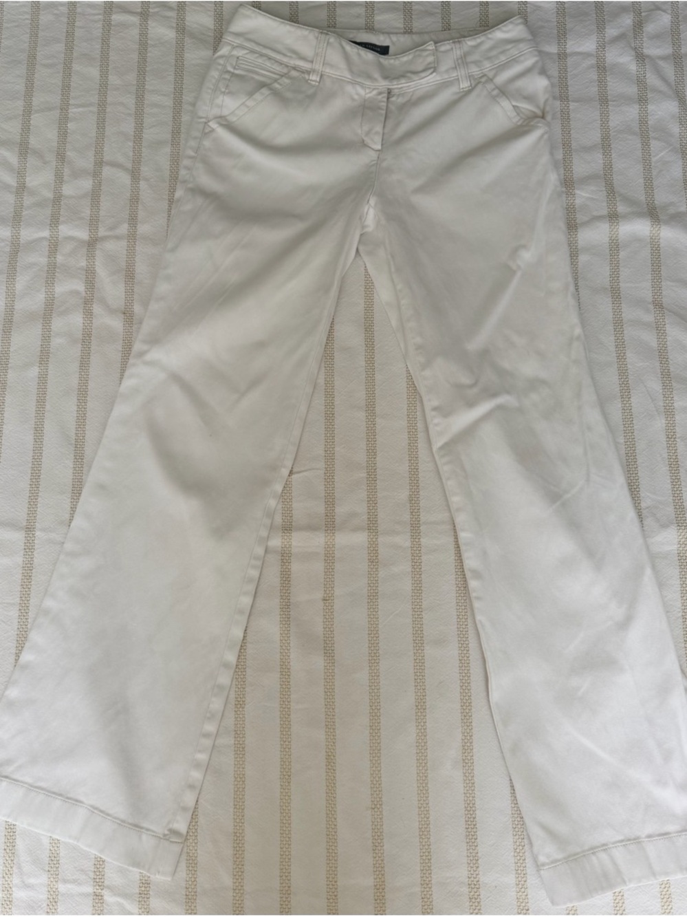 Ann Taylor White Cropped Wide Leg Pants Size 4 Stretch - Picture 3 of 11